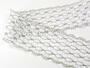 Cotton bobbin lace 75121, width 80 mm, white/dark linen gray - 1/5