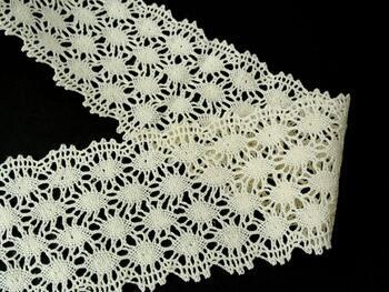 Cotton bobbin lace 75121, width 80 mm, ecru - 1