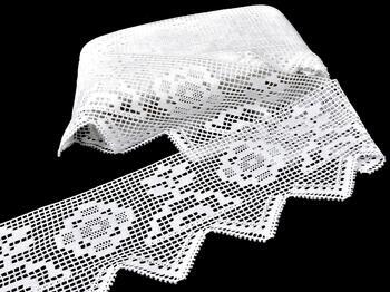 Cotton bobbin lace 75126, width 120 mm, white - 1