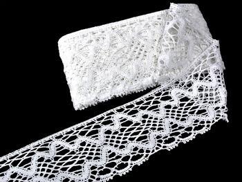 Cotton bobbin lace 75127, width 120 mm, white - 1