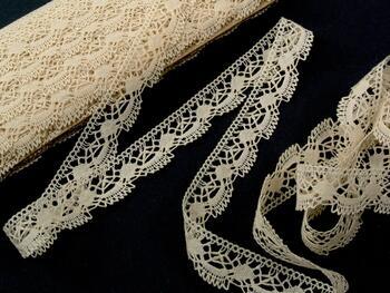 Cotton bobbin lace 75129, width 21 mm, ecru - 1