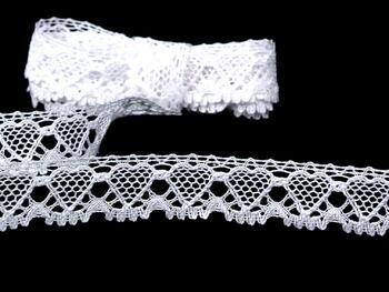 Cotton bobbin lace 75133, width 19 mm, white - 1