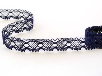 Cotton bobbin lace 75133, width 19 mm, dark blue - 1