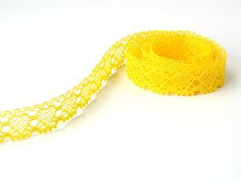 Cotton bobbin lace 75133, width 19 mm, yellow - 1