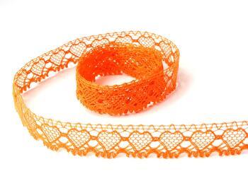 Cotton bobbin lace 75133, width 19 mm, rich orange - 1