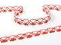 Bobbin lace No. 75133 white/red | 30 m - 1/4