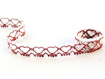 Bobbin lace No. 75133 white/red bilberry | 30 m - 1
