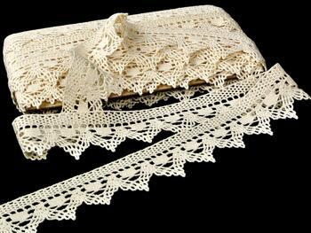 Cotton bobbin lace 75145, width 50 mm, ecru - 1