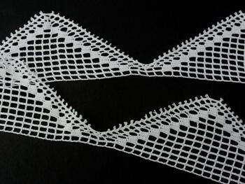 Cotton bobbin lace insert 75148, width 100 mm, white - 1
