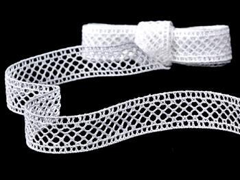 Cotton bobbin lace insert 75151, width 20 mm, white - 1