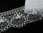 Cotton bobbin lace 75158, width 80 mm, white mercerized - 1/4