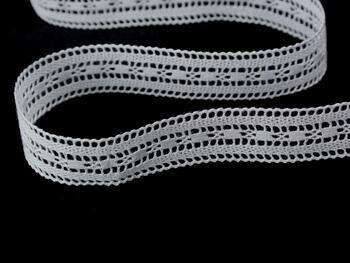 Cotton bobbin lace insert 75161, width 19 mm, white - 1