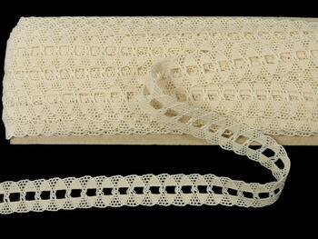 Cotton bobbin lace 75169, width 20 mm, ecru - 1