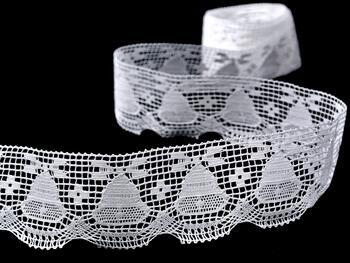 Cotton bobbin lace 75176, width 42 mm, white - 1