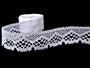 Cotton bobbin lace 75177, width 47 mm, white - 1/4