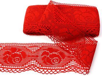 Cotton bobbin lace 75183, width 96 mm, red - 1