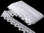Cotton bobbin lace 75186, width 52 mm, white - 1/4