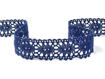 Cotton bobbin lace 75187, width 32 mm, blue - 1