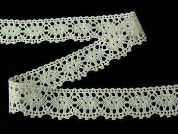 Cotton bobbin lace 75187, width 32 mm, ecru - 1