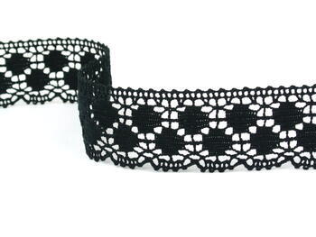 Cotton bobbin lace 75195, width 43 mm, black - 1