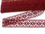 Cotton bobbin lace insert 75201, width 35 mm, cranberry - 1/4