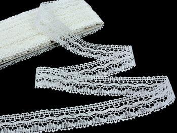 Linen bobbin lace 75202, width 30 mm, cream - 1