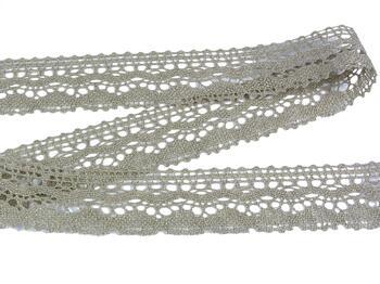 Linen bobbin lace 75202, width 30 mm, linen gray - 1