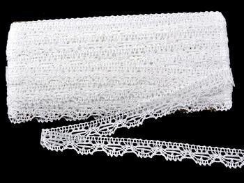 Cotton bobbin lace 75203, width 20 mm, white - 1