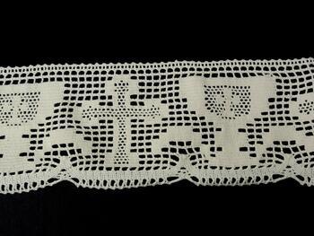 Cotton bobbin lace 75204, width 100 mm, ecru - 1