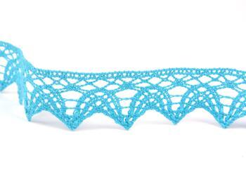 Cotton bobbin lace 75206, width 33 mm, turquoise - 1