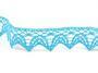 Cotton bobbin lace 75206, width 33 mm, turquoise - 1/3