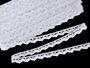 Cotton bobbin lace 75207, width 14 mm, white - 1/4