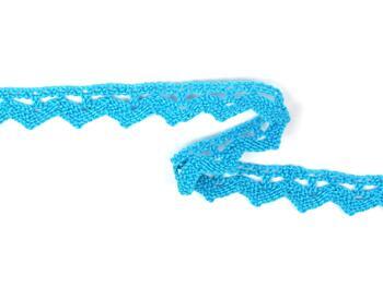 Cotton bobbin lace 75207, width 14 mm, turquoise - 1