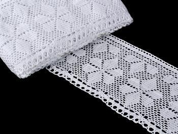 Cotton bobbin lace 75208, width 138 mm, white - 1