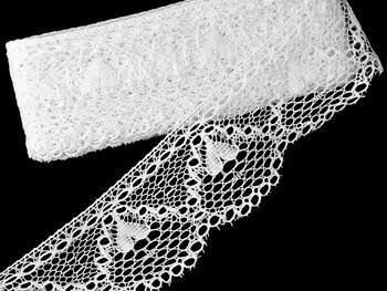 Cotton bobbin lace 75209, width 90 mm, white - 1