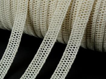 Cotton bobbin lace insert 75212, width 13 mm, ecru - 1