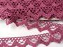 Cotton bobbin lace 75220, width 33 mm, pink - 1/3