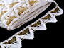 Bobbin lace No. 75221 white/gold lurex | 30 m - 1/4