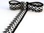Cotton bobbin lace 75222, width 46 mm, black/white - 1/2
