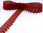 Cotton bobbin lace 75222, width 46 mm, cranberry - 1/2