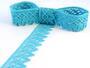 Cotton bobbin lace 75222, width 46 mm, turquoise - 1/2