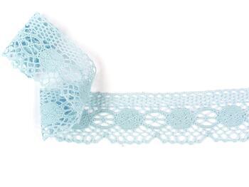 Cotton bobbin lace 75223, width 50 mm, pale blue - 1