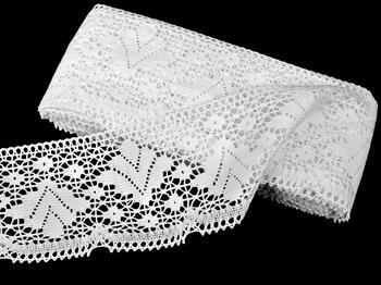 Cotton bobbin lace 75224, width 100 mm, white - 1
