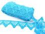 Cotton bobbin lace 75221, width 65 mm, turquoise - 1/4