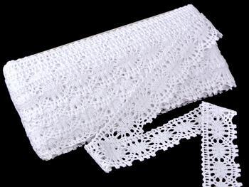 Cotton bobbin lace 75230, width 37 mm, white - 1