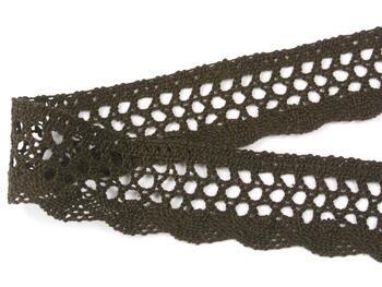 Cotton bobbin lace 75231, width 40 mm, dark brown - 1
