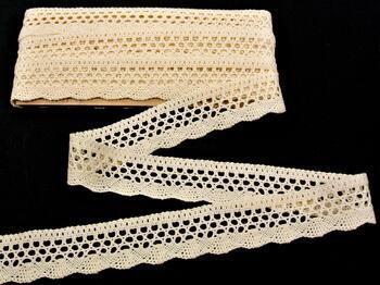 Cotton bobbin lace 75231, width 40 mm, ecru - 1