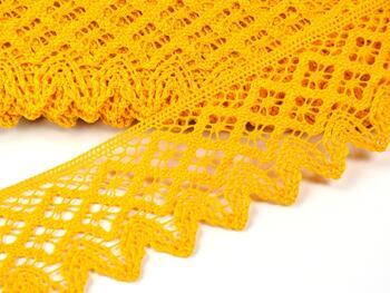 Cotton bobbin lace 75234, width 54 mm, dark yellow - 1