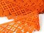 Cotton bobbin lace 75234, width 54 mm, rich orange - 1/4