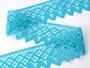 Cotton bobbin lace 75234, width 54 mm, turquoise - 1/3